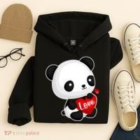 Cute Panda Holding A  Heart Hoodie thumb 4