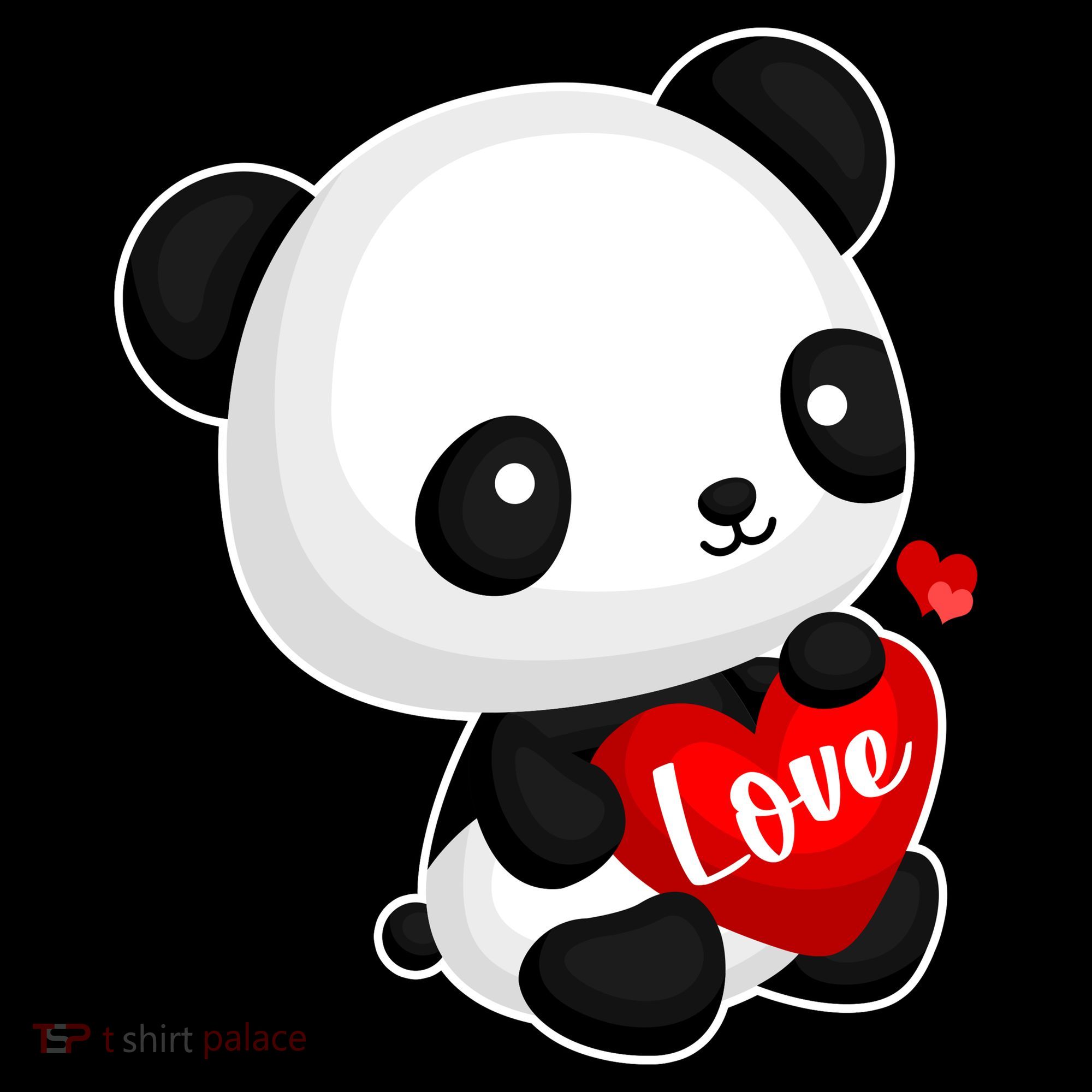 Cute Panda Holding A  Heart Apron