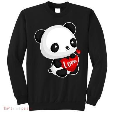 Cute Panda Holding A  Heart Sweatshirt