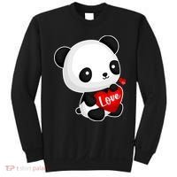 Cute Panda Holding A  Heart Sweatshirt thumb 0
