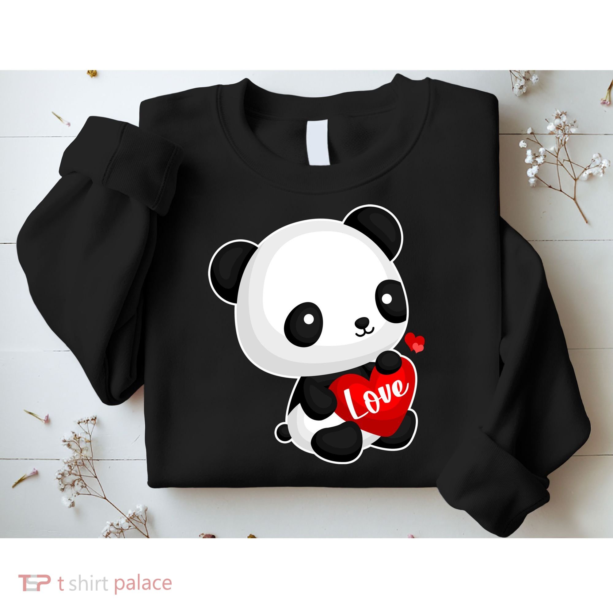Cute Panda Holding A  Heart Sweatshirt