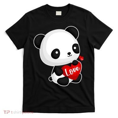 Cute Panda Holding A  Heart T-Shirt