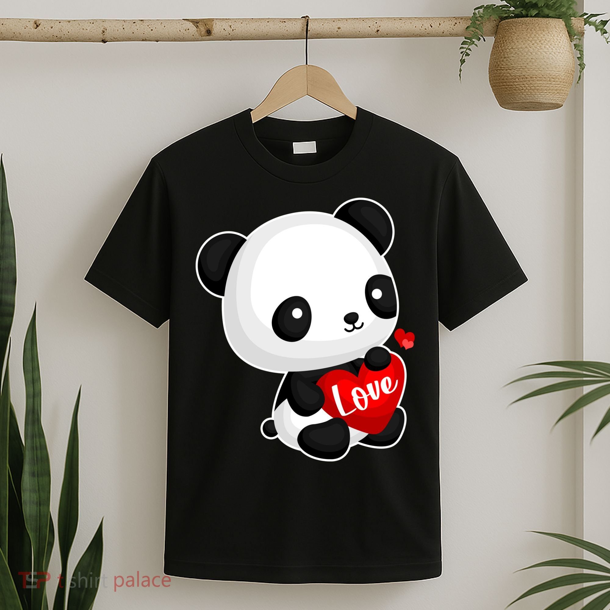 Cute Panda Holding A  Heart T-Shirt