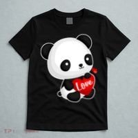 Cute Panda Holding A  Heart T-Shirt thumb 5