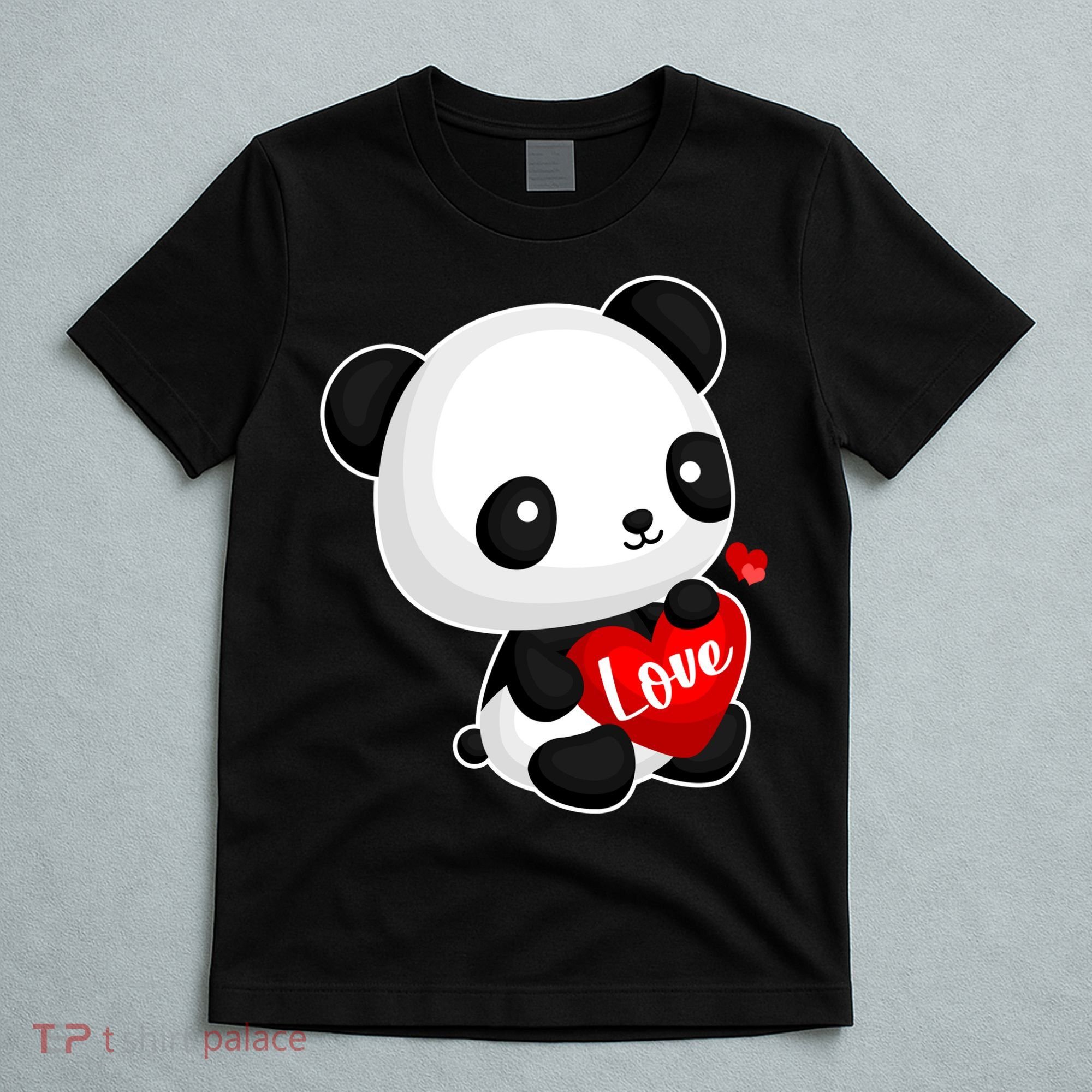Cute Panda Holding A  Heart T-Shirt