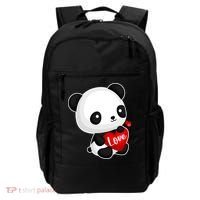 Cute Panda Holding A  Heart Backpack thumb 0