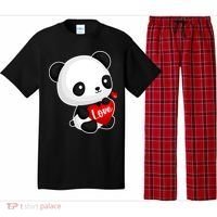 Cute Panda Holding A  Heart Pajama Set thumb 0