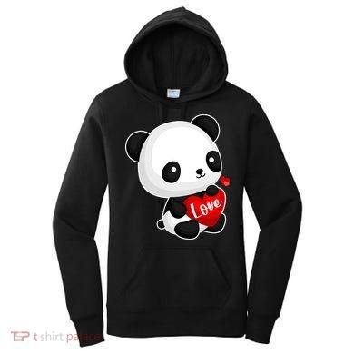 Cute Panda Holding A  Heart Women's Hoodie