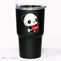 Cute Panda Holding A  Heart Tumbler thumb 0