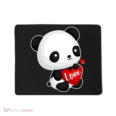 Cute Panda Holding A  Heart Mousepad