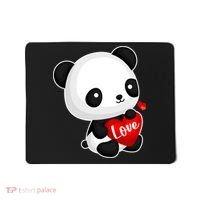 Cute Panda Holding A  Heart Mousepad thumb 0
