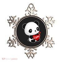 Cute Panda Holding A  Heart Ornament thumb 0