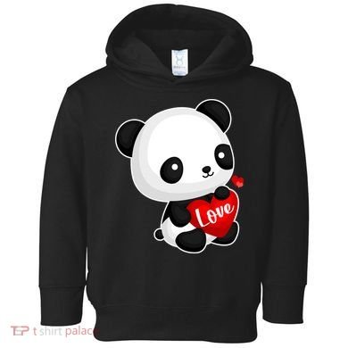 Cute Panda Holding A  Heart Toddler Hoodie
