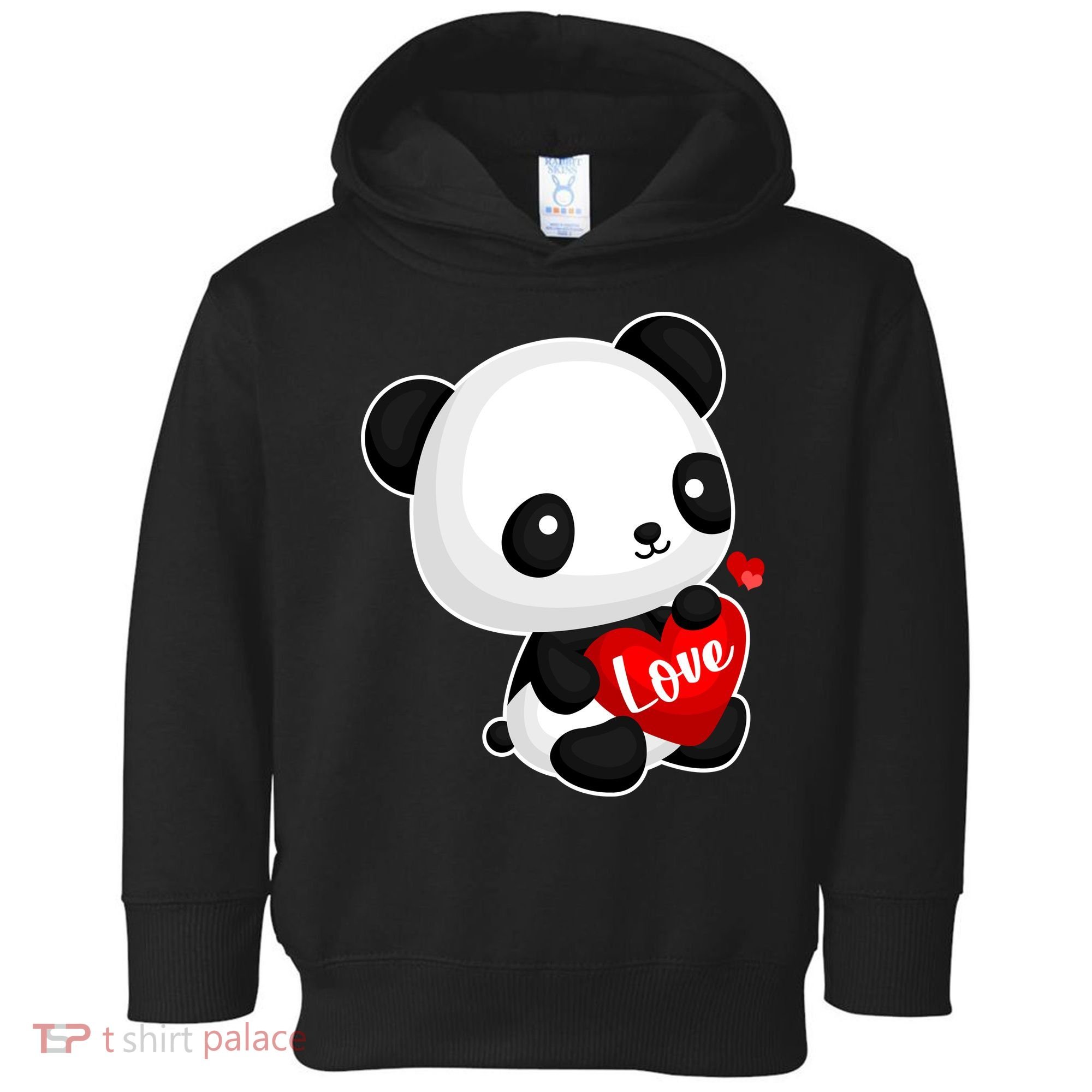 Cute Panda Holding A  Heart Toddler Hoodie