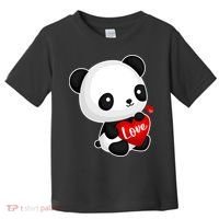 Cute Panda Holding A  Heart Toddler T-Shirt thumb 0