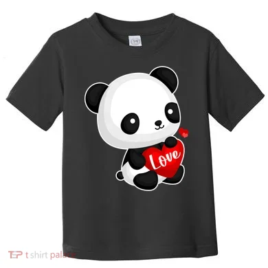 Cute Panda Holding A Heart Toddler T-Shirt