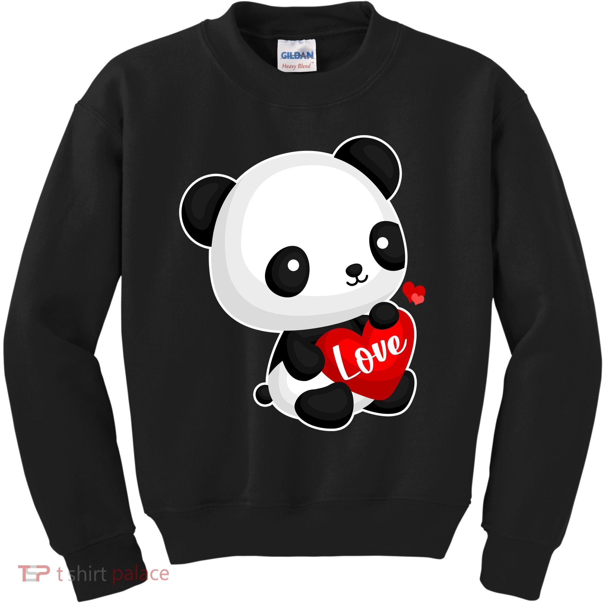 Cute Panda Holding A  Heart Kids Sweatshirt