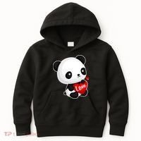 Cute Panda Holding A  Heart Kids Hoodie thumb 0
