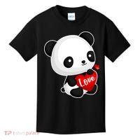 Cute Panda Holding A  Heart Kids T-Shirt thumb 0