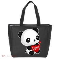 Cute Panda Holding A  Heart Tote Bag thumb 0