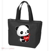 Cute Panda Holding A  Heart Tote Bag thumb 3