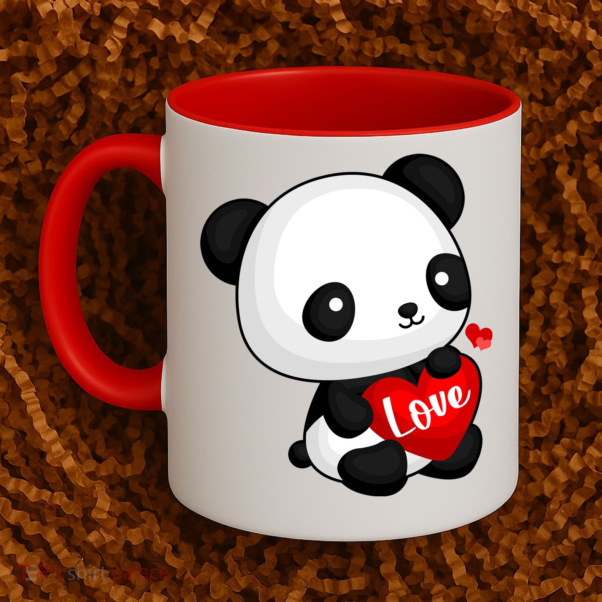 Cute Panda Holding A  Heart Coffee Mug