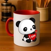 Cute Panda Holding A  Heart Coffee Mug thumb 4