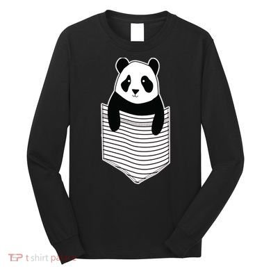 Cute Panda Pocket Long Sleeve Shirt