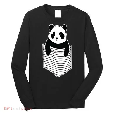Cute Panda Pocket Long Sleeve Shirt