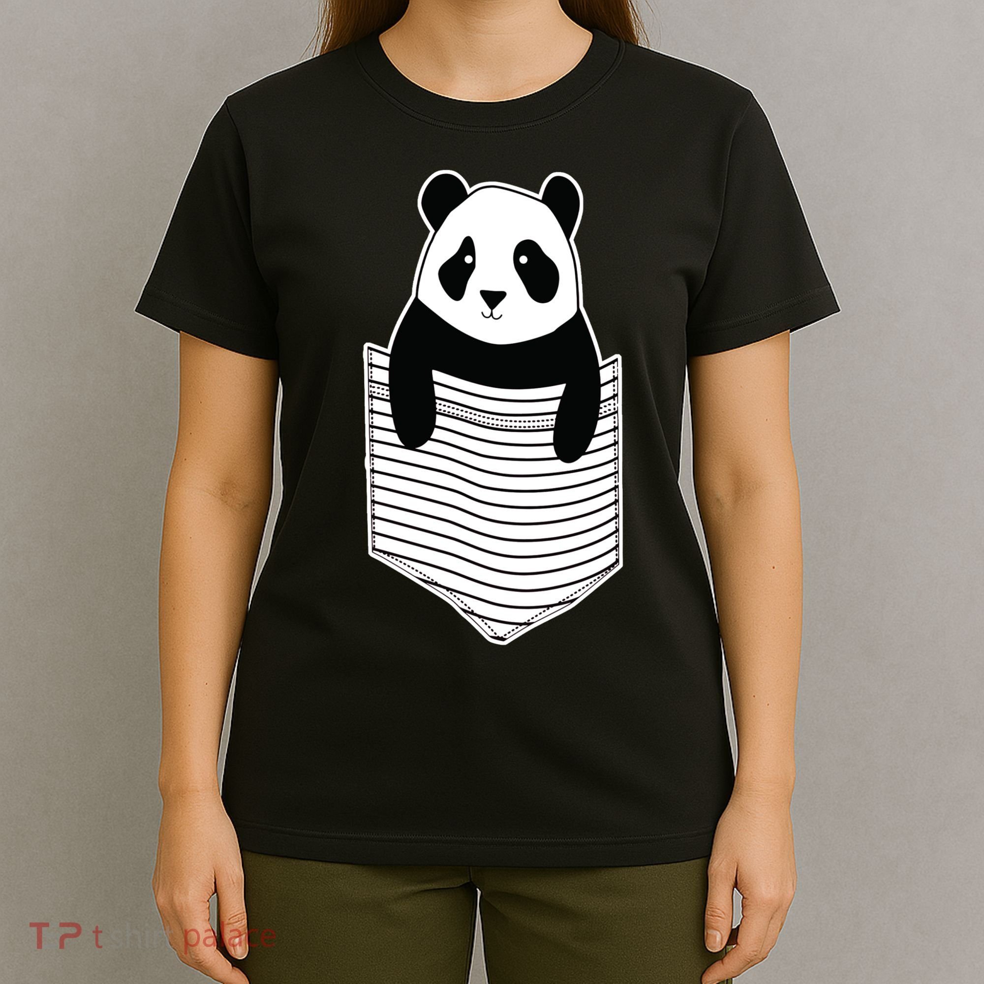 Cute Panda Pocket T-Shirt