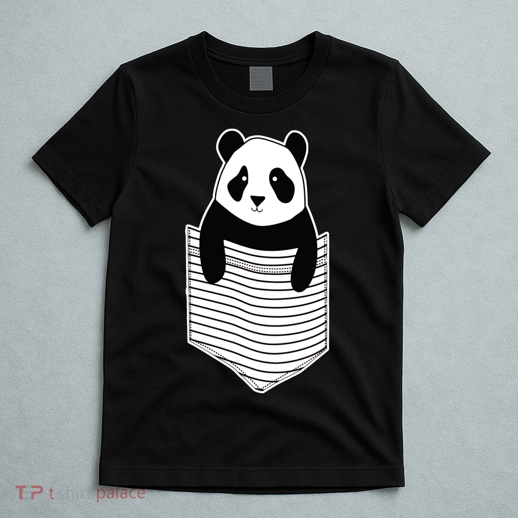Cute Panda Pocket T-Shirt