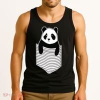 Cute Panda Pocket Tank Top thumb 3