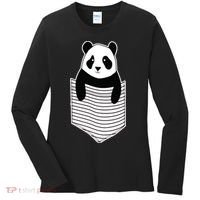Cute Panda Pocket Women's Long Sleeve Shirt thumb 0