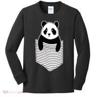 Cute Panda Pocket Kids Long Sleeve Shirt thumb 0