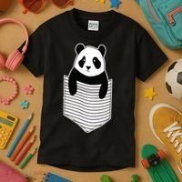 Cute Panda Pocket Kids T-Shirt thumb 3