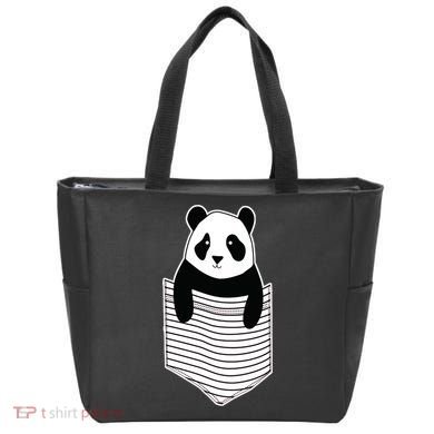 Cute Panda Pocket Tote Bag