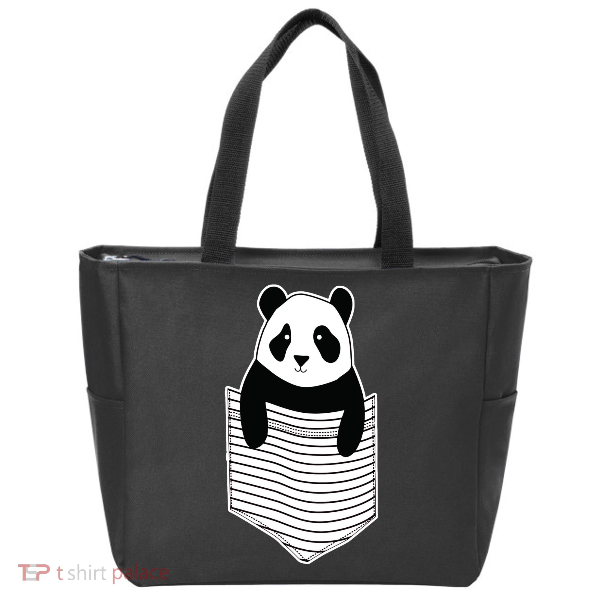 Cute Panda Pocket Tote Bag