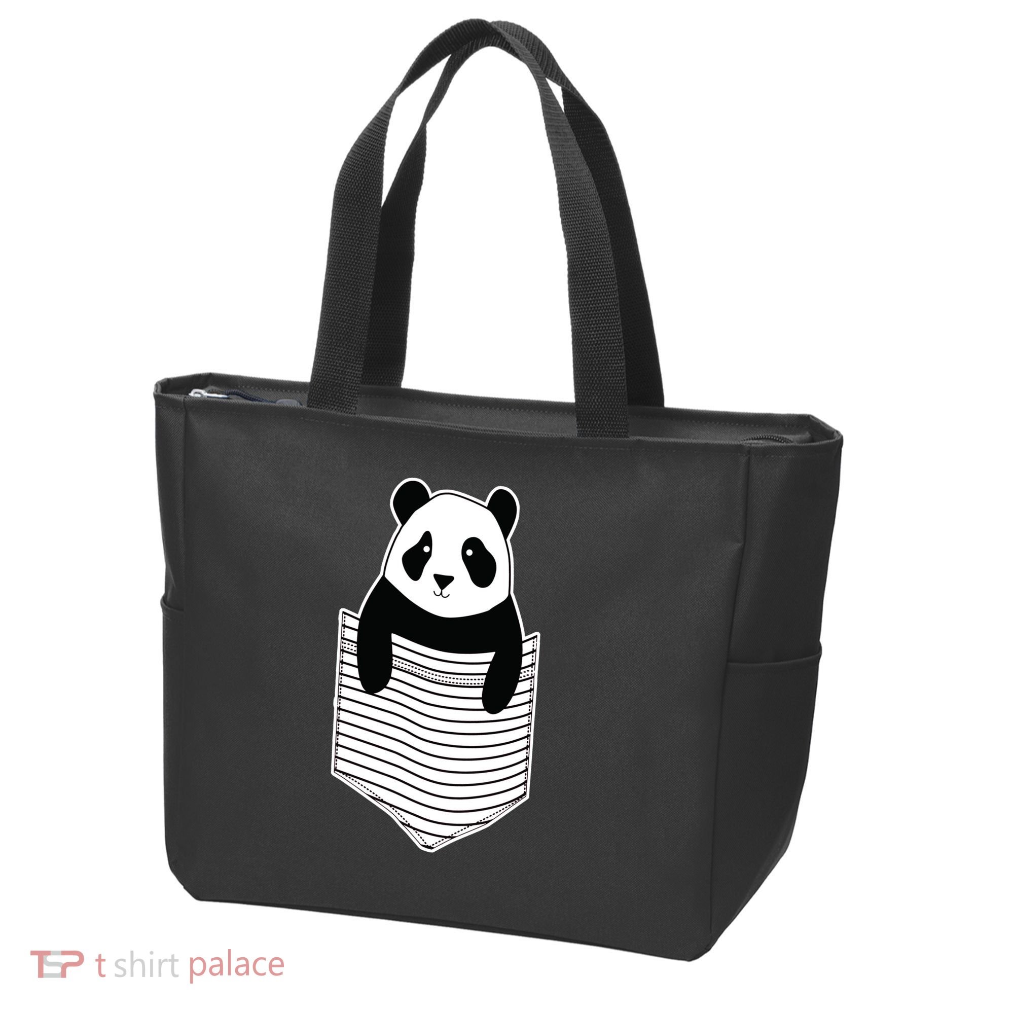 Cute Panda Pocket Tote Bag
