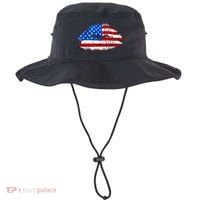 Cute Patriot USA American Flag Lipstick Kiss Bucket Hat thumb 0