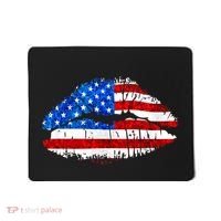 Cute Patriot USA American Flag Lipstick Kiss Mousepad thumb 0