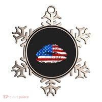 Cute Patriot USA American Flag Lipstick Kiss Ornament thumb 0