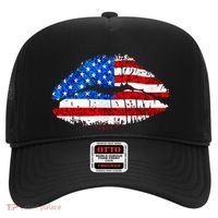 Cute Patriot USA American Flag Lipstick Kiss Hat thumb 0