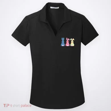 Cute Patterns Easter Bunnies Women's Dry Zone Grid Polo