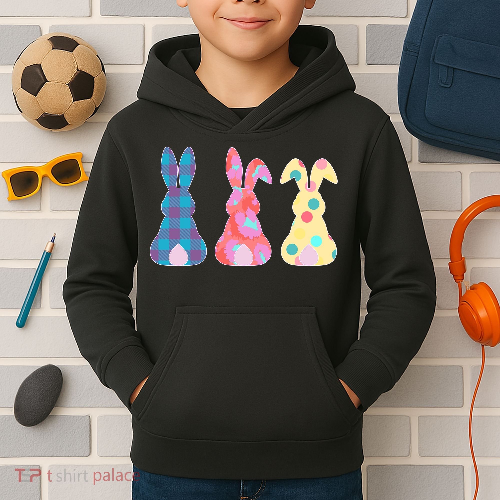 Cute Patterns Easter Bunnies Kids Hoodie