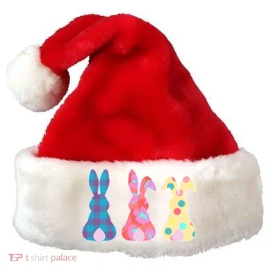 Cute Patterns Easter Bunnies Santa Hat
