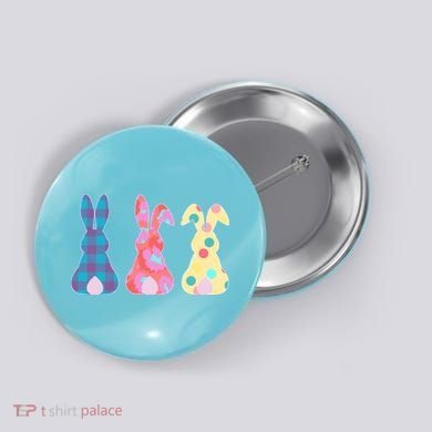 Cute Patterns Easter Bunnies Button