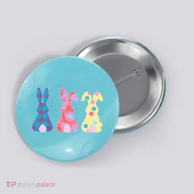 Cute Patterns Easter Bunnies Button