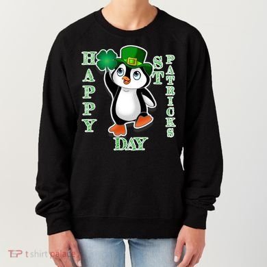 Cute Penguin Happy St Patricks Day Women's Sweatshirt
