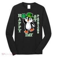Cute Penguin Happy St Patricks Day Long Sleeve Shirt thumb 0