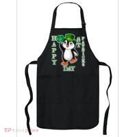 Cute Penguin Happy St Patricks Day Apron thumb 0